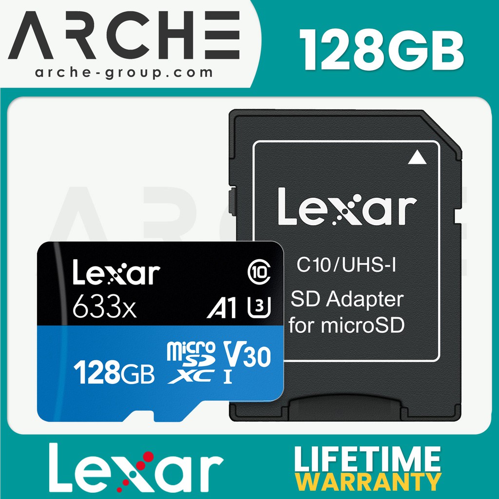 Lexar 128GB High Performance 633x micro wadapter RW up to 9545 MBs ...