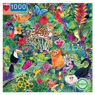 eeBoo Amazon Rainforest 1000 Pc Sq Puzzle จิ๊กซอว์รูปป่าอะเมซอนแบบ 1000 ชิ้น