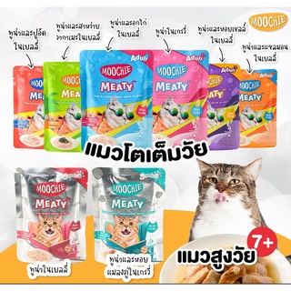 [ยกลัง 48 ซอง] Moochie อาหารแมวเปียก มูชี่ เกรดพรีเมียม สูตร Meaty ขนาด 70ก.
