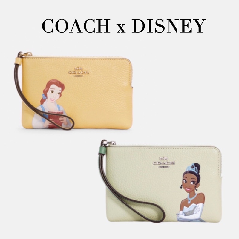 กระเป๋าสตางค์คล้องมือ COACH Disney X Coach Corner Zip Wristlet C3362 C3363 ลายเจ้าหญิง