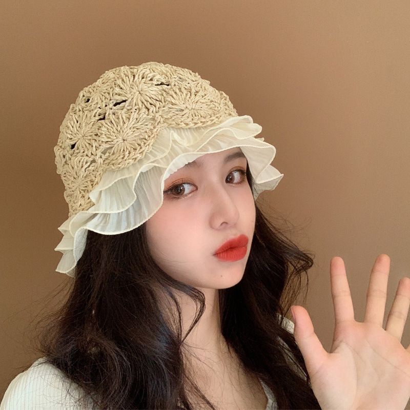 ฺB012 [พร้อมส่งจากไทย] หมวกบักเก็ต ปีกกว้าง ผู้หญิง
