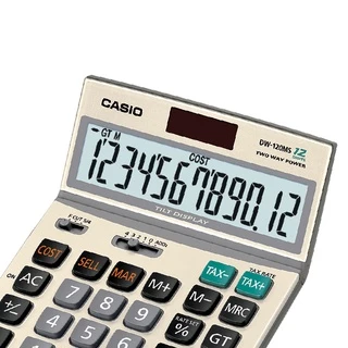 Casio Calculator เครื่องคิดเลข คาสิโอ รุ่น DW-120MS แบบปรับหน้าจอ ขนาดใหญ่ 12 หลัก สีเทา
