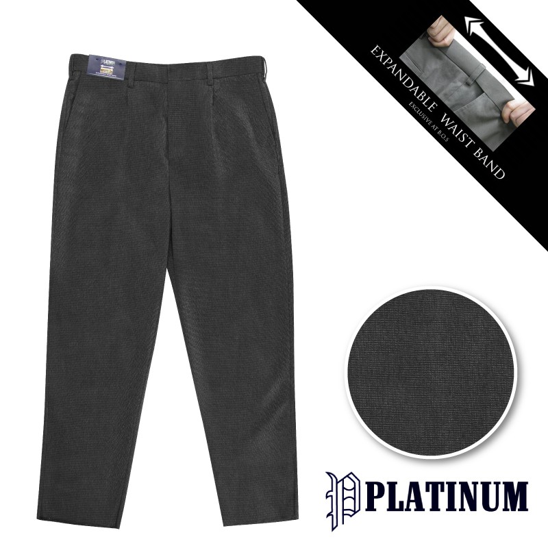 PLATINUM BIG SIZE EWB กางเกงสแล็กจีบเดี่ยว PM649 PLUS SIZE 38-68 INCHES (สีดํา) กางเกงสแล็ก Saiz ขนา