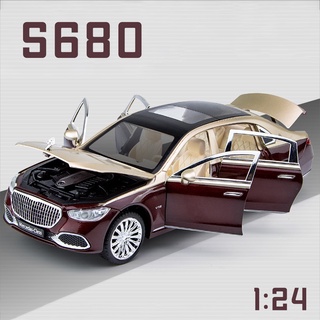 โมเดลรถยนต์ Maybach S680 สเกล 1:24 ของเล่นสําหรับเด็กผู้ชาย ของขวัญวันเกิด