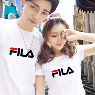 FILA-SHORTเสื้อทีเชิร์ตแขนสั้นยอดฮิตลายFILAใส่ได้ทั้งหญิงและชายใส่เที่ยวทำงานออกกำลังกาย