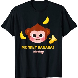 เสื้อยืดผ้าฝ้ายพรีเมี่ยม Pinkfong Monkey Banana เสื้อยืด ! เสื้อยืด สําหรับผู้หญิง