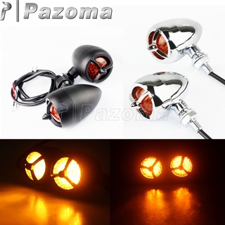 PA 12V อลูมิเนียม Retro ฮาร์เลย์ฮาร์เลย์ฮอนด้าซูซูกิยามาฮ่า Kawaski Cafe Racer Bobber Chopper LED ฮาร์เลย์