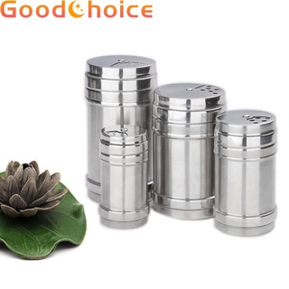 【Good】Stainless Steel Seasoning Jars Bottles Barbecue Seasoning Pot Pepper Bottle Toothpick Holder Salt【Ready Stock】