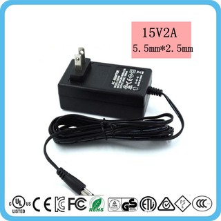 AC 100-240V Converter Adapter DC 5.5 x 2.5MM 15V 2A 2000mA Charger