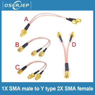 อุปกรณ์เชื่อมต่อสายเคเบิล Sma ตัวผู้ เป็น Y Type 2 X Sma ตัวเมีย