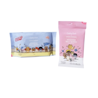 ทิชชู่เปียก เคที่ดอลล์ ไฮจีน เว็ทไวพส์ Cathy Doll Hygiene Wet Wipes Kakao Friends 10/80 Sheets