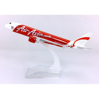 โมเดลเครื่องบิน แอร์เอเชีย AIR ASIA AIRBUS A320 ขนาด16 cm.ทำด้วยเหล็ก สวย งานละเอียด - ของเล่น ของขวัญ ตั้งโชว์