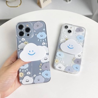 พร้อมส่งในไทย⛅️ Case เคส เคสมือถือ เคสโทรศัพท์ เคสนิ่ม เคสไอริง เคสเมฆยิ้ม+holder ขอบการ์ตูนนูน Griptok