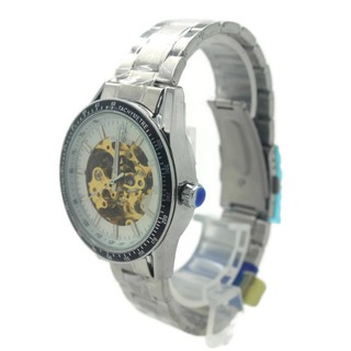 Debor นาฬิกาสุภาพบุรุษ สายเหล็ก หน้าสีเงิน (Automatic Movements)-DA003 (Silver)