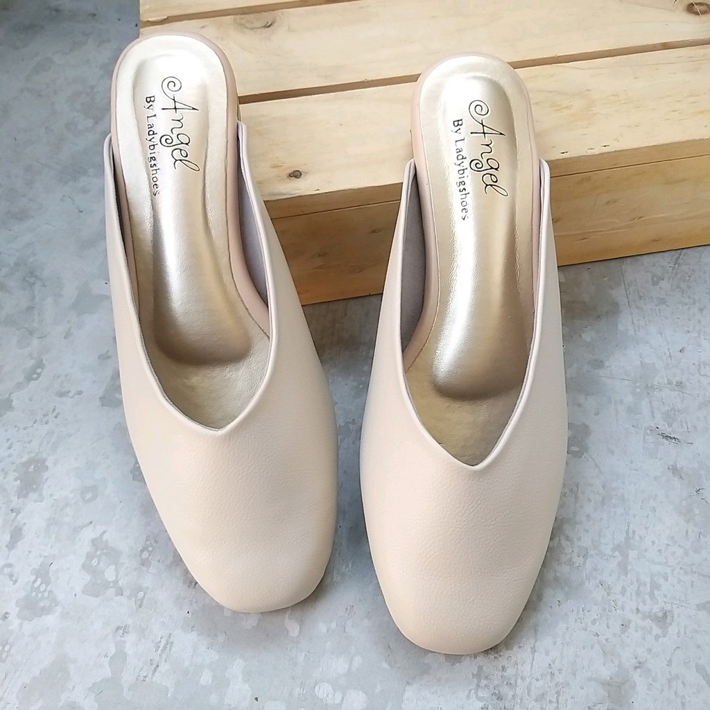รองเท้าเปิดหลัง คนเท้าใหญ่ รองเท้าบิ๊กไซส์  Bigsize 37 - 48 Ladybigshoes B02 คนเท้าใหญ่อวบ ใส่สบาย