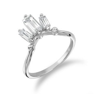 Mizuchol-แหวนเงินแท้ชุบทองคำขาว ประดับพลอย White Topaz_Love &amp; Flirt Ring (RD)- White Topaz