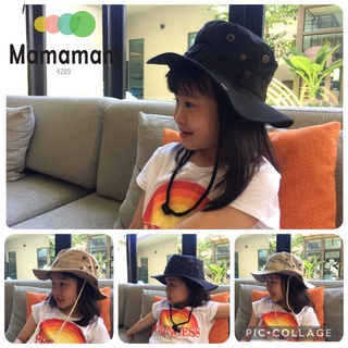 ไซส์เด็ก!! หมวกบักเก็ต หมวกซาฟารี มีสายคล้อง ผ้าหนา