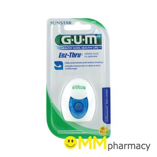 GUM Eez-Thru กัม อีซี่-ทรู ไหมขัดฟัน เส้นแบนแบบซาติน 40m.