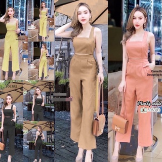 BS3063   เซตเสื้อแขนกุด สายไขว้หลัง ซิปหลัง  มาพร้อมกางเกงขายาว เอวสม้อกหลัง โทนสีพื้นเรียบหรู ใส่ไปเที่ยวคาเฟ่ชิคๆ พร้อ