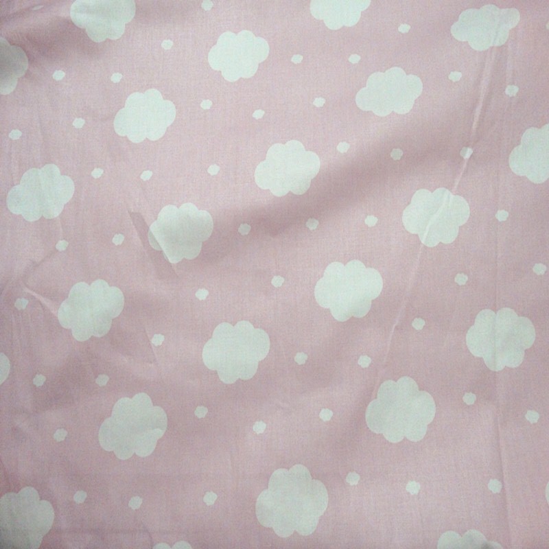 ผ้าคอตตอน 100% ทอทวิล หน้ากว้าง 1.6 เมตร ตัดขายเป็นเมตร พิมพ์ลายเมฆ