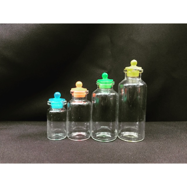 ขวดจิ๋วฝายาง ฝาพลาสติก หลอดแก้วDiy