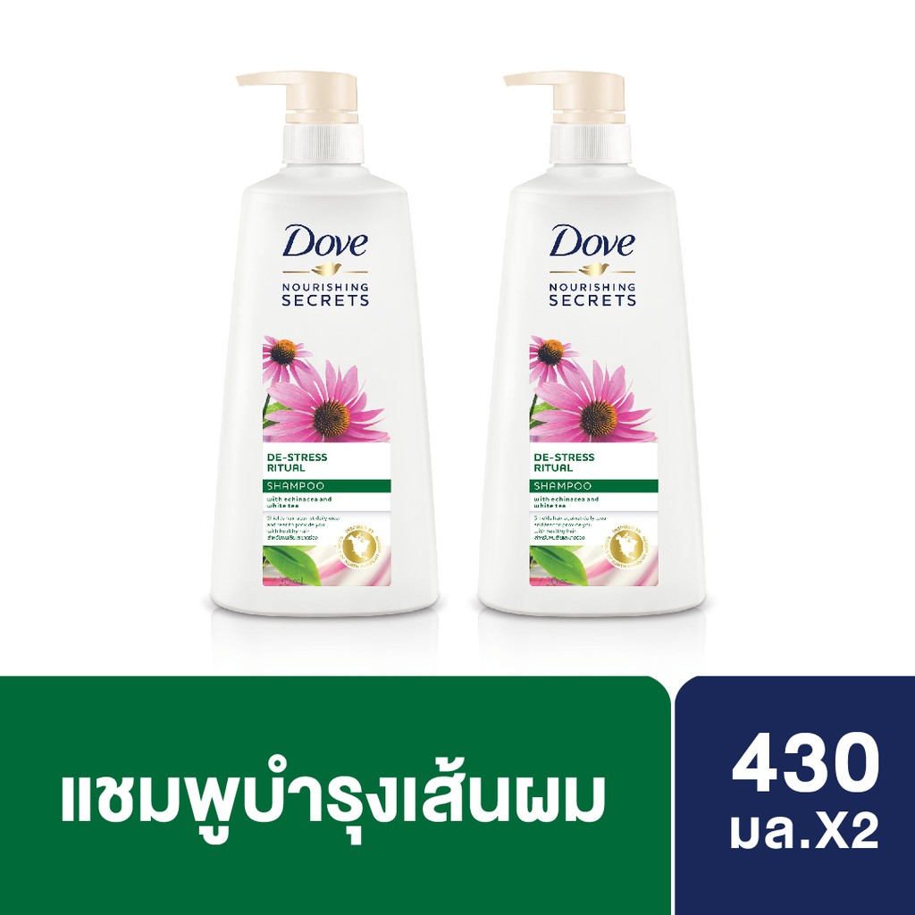 DOVE Shampoo Nourishing Secrets De-Stress Rituals Green 430ML x2 UNILEVER