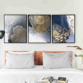 SB Design Square รูปพร้อมกรอบ DoseArt รุ่น Infinity Gold XL 60×75 cm/ชิ้น (63x78 cm รวมกรอบ) SET 3 PCS. (189x78x0 ซม.)