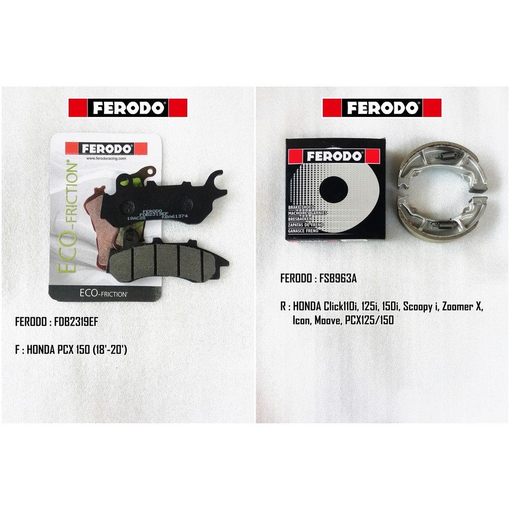 ผ้าเบรค FERODO สำหรับ Honda PCX150 (ปี18ขึ้นไป) / PCX160
