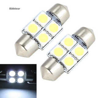 RBTR_2Pcs 31mm 4 SMD 5050 LED Car Interior Festoon Dome Light Bulbs Lamp White DC 12V