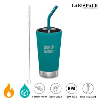 Klean Kanteen Insulated Tumbler 16oz with Straw Lid and Steel Straw (Klean Coat™) แถมแปรงล้างหลอดฟรี