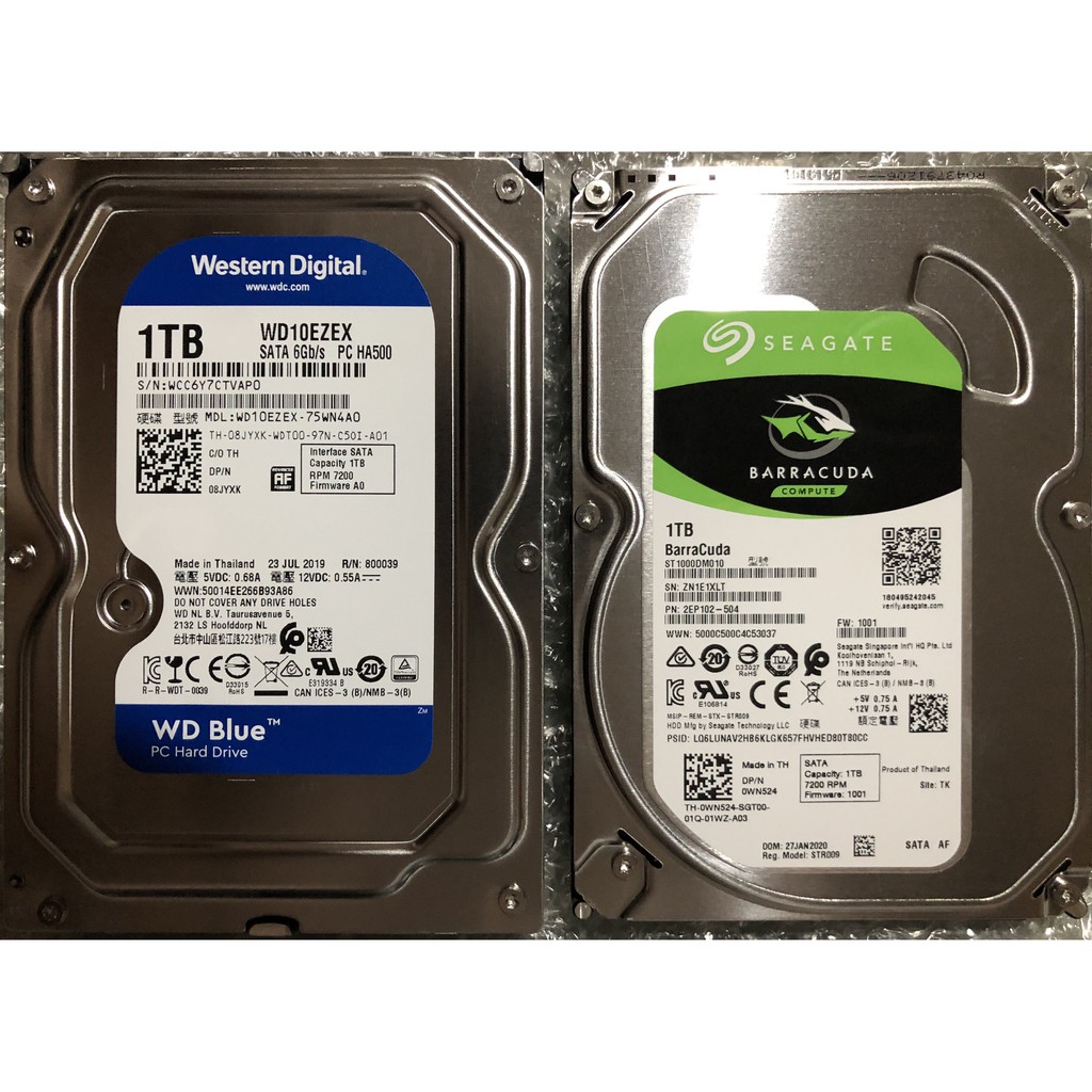 (ฮาร์ดดิสก์)HDD 1 TB SEAGATE BARRACUDA 7200RPM SATA3 (ST1000DM010) และ WD BLUE 7200RPM SATA3 (WD10EZ