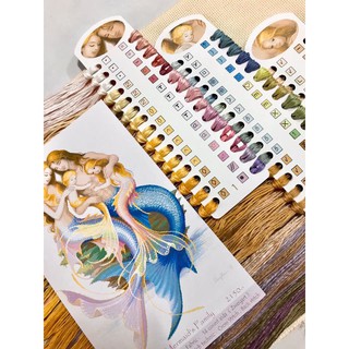 Mermaids Family (Mom-06) ชุดปักครอสติช นัทที, Cross Stitch Nattee สินค้า Pre Order