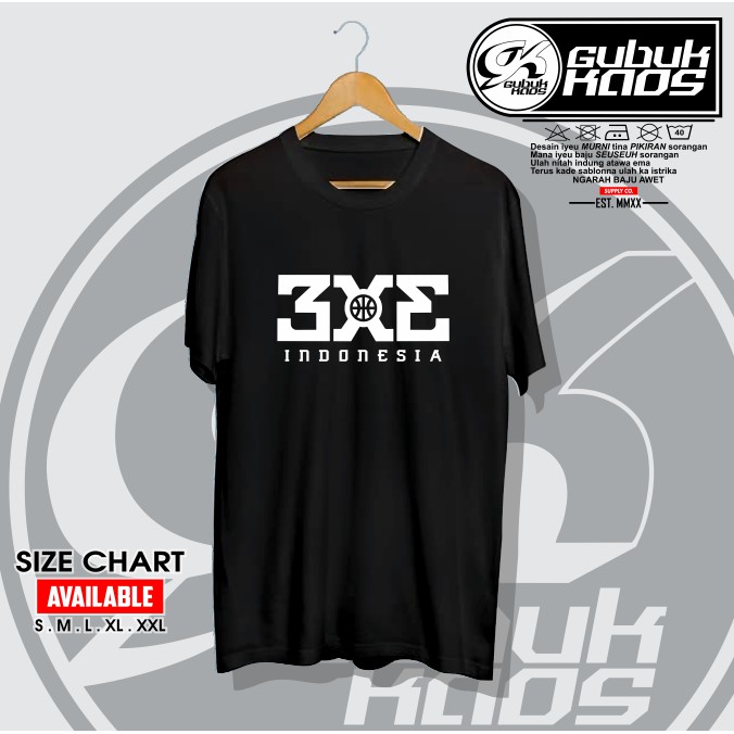 3X3 INDONESIA NATIONAL BASKETBALL TEAM เสื้อยืด - GUBUK.KAOS