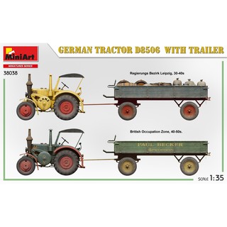 โมเดลประกอบ MiniArt 1/35 MI38038 German Tractor D8506 with Trailer