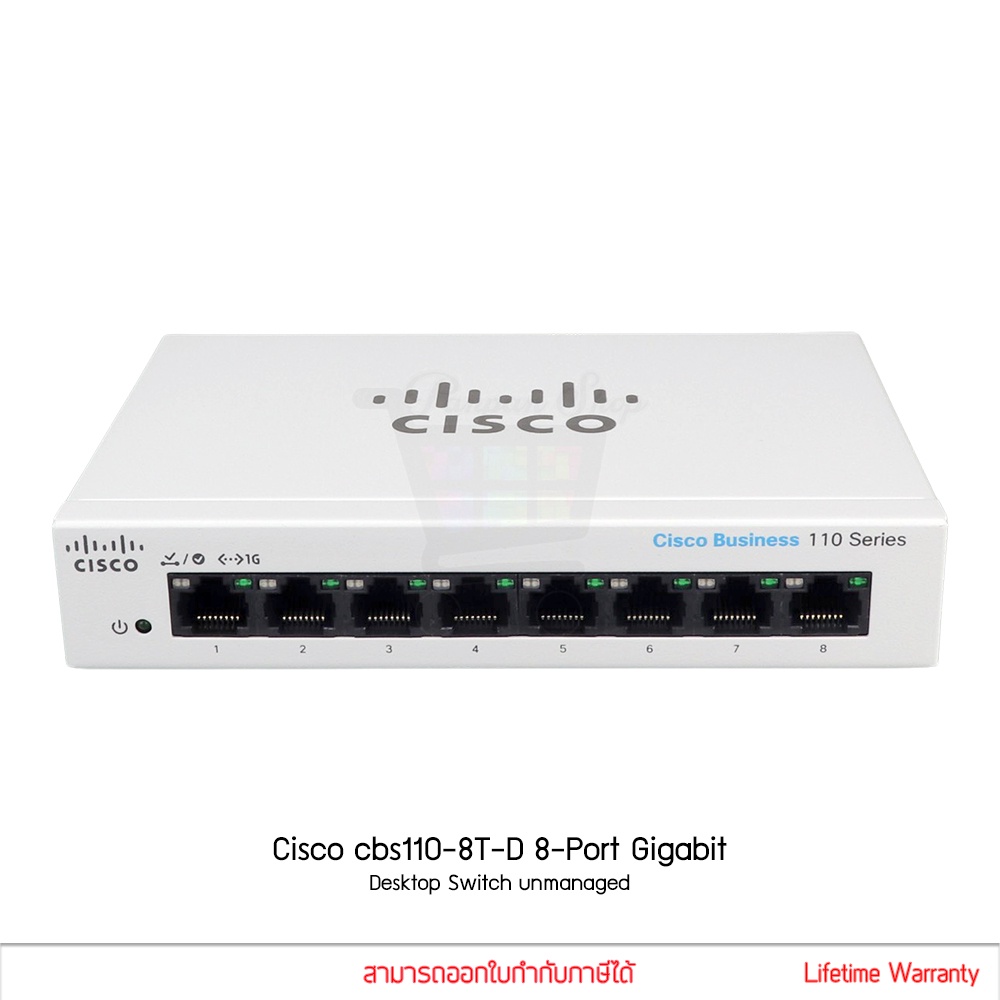 Cisco cbs110-8T-D 8-Port Gigabit Desktop Switch unmanaged Metal Case สวิตซ์ฮับ