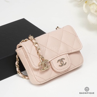 CHANEL MINI CROSSBODY BIEGE CAVIAR GHW