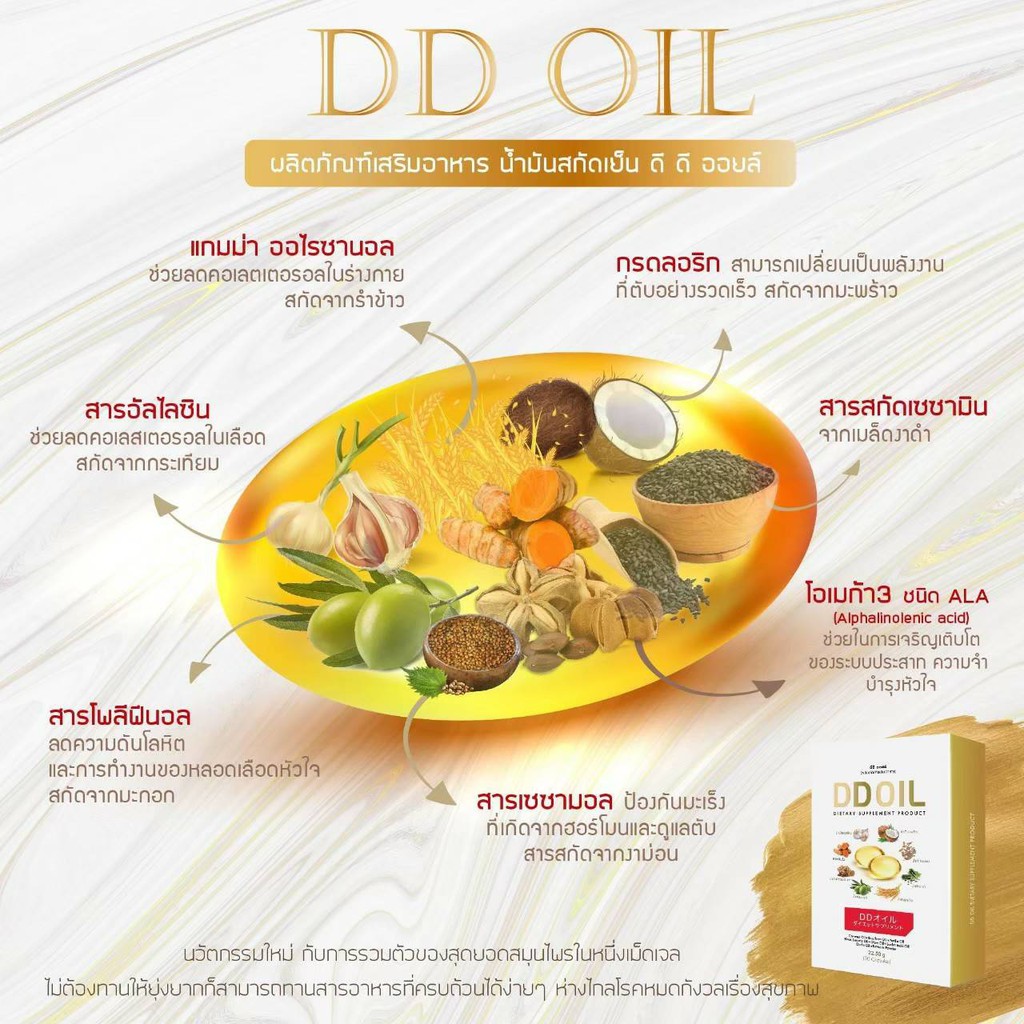 ดีดีออยล์ DD Oil น้ำมันสกัดเย็น อาหารเสริมสำหรับเบาหวาน นอนไม่หลับ บำรุ่งกระดูกและ ข้อ  รวมสมุนไพร 8 ชนิด ราคา ถูกที่สุด ดีลบีเคเค แกลเลอรีภาพที่ 4