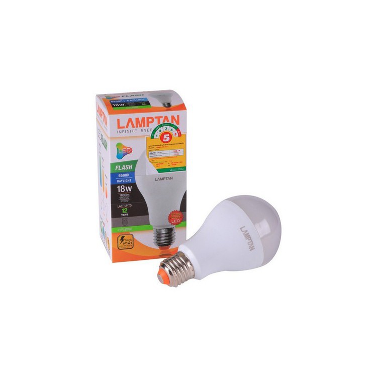 หลอด LED LED FLASH 18 W DAYLIGHT DAYLIGHT LAMPTAN | LAMPTAN | LED FLASH 18 W DL หลอดไฟ LED หลอดไฟ โคมไฟส่องสว่างและพัดลม