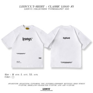 เสื้อยืดอินเทรนด์ขนาดเต็มเสื้อยืดแขนสั้น  "TYPOGRAPHY #3" LEONYX T-SHIRTS-3XL