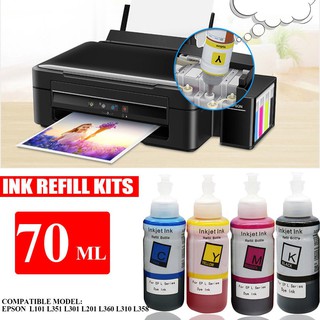 ชุดหมึกเติม 70 มล. สําหรับ epson l 101 l 351 l 301 l 201 l 360 l 358 t 671 printer