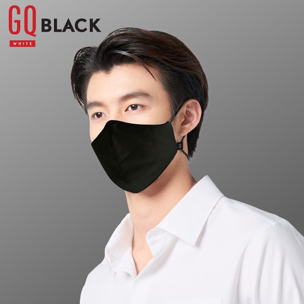 GQWhite™ Mask หน้ากากผ้า กันน้ำ สีดำ ของแท้ (หน้ากาก GQ Mask, แมสผ้า, ปิดปาก, ปิดจมูก, ซักได้) / Pillar Pharmacy VSjC