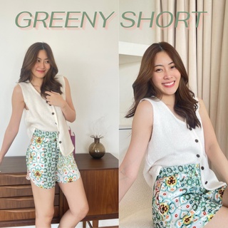 WEEKEND WARDROBE - Greeny Short กางเกงขาสั้นเอวยางยืด ลายน่ารักมาก คมชัด