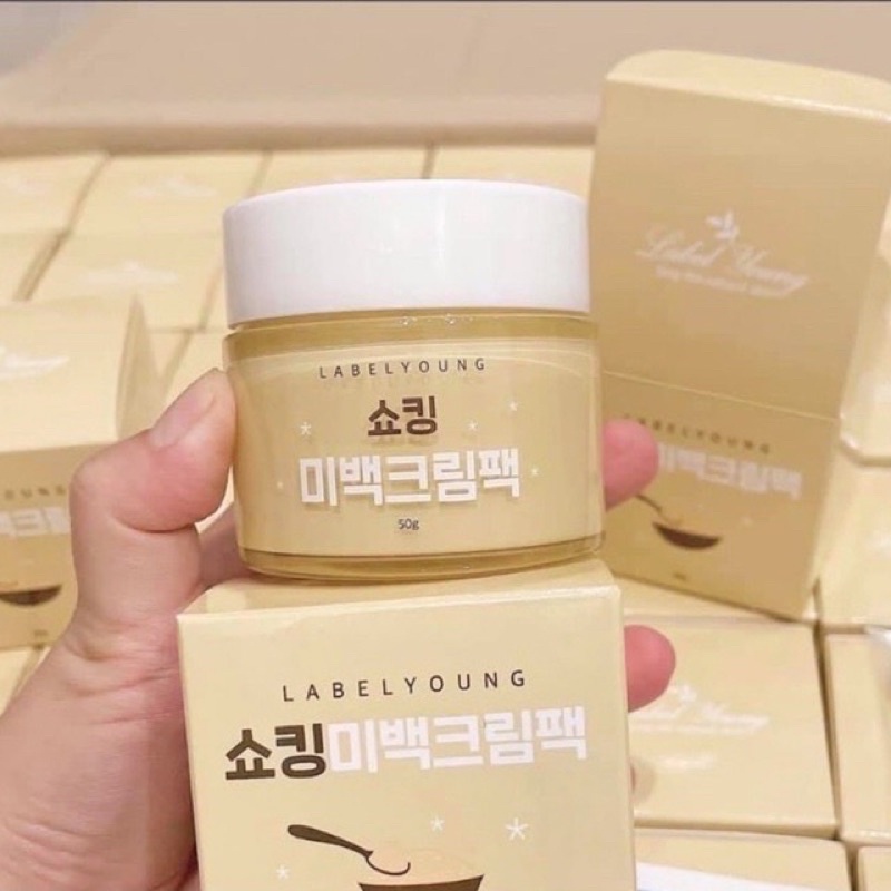 ครีมหน้าสดสูตรใหม่เข้มข้นกว่าเดิม  LABELYOUNG Shocking Whitening Cream Pack 50g.