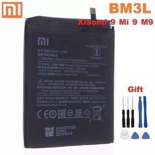 Xiao Mi 100% Original BM3L 3300MAhแบตเตอรี่สำหรับXiao Mi 9 Mi9 M9 Mi 9 BM3Lคุณภาพสูงเปลี่ยนแบตเตอรี่ + เครื่องมือ