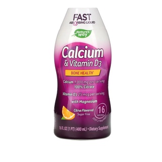 Natures Way, Calcium &amp; Vitamin D3 Citrus 16 fl oz (480 ml)