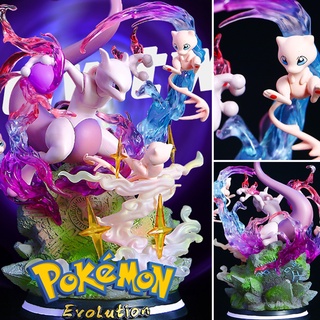 Figure ฟิกเกอร์ MFC Studio Pokemon Evolution of Mew &amp; Mewtwo โปเกมอน อีโวลูชัน อ็อฟ มิวทู Resin Statue พร้อมไฟ With LED