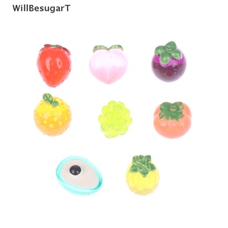 [WillBesugarT] ผลไม้เรซิ่นจิ๋ว สําหรับตกแต่งบ้านตุ๊กตา 1/12 5 ชิ้น