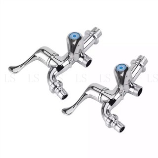 ABS Washing Machine Faucet Sink Basin Water Tap with Double Spout&Handle G1/2 Tail HandleLS-011