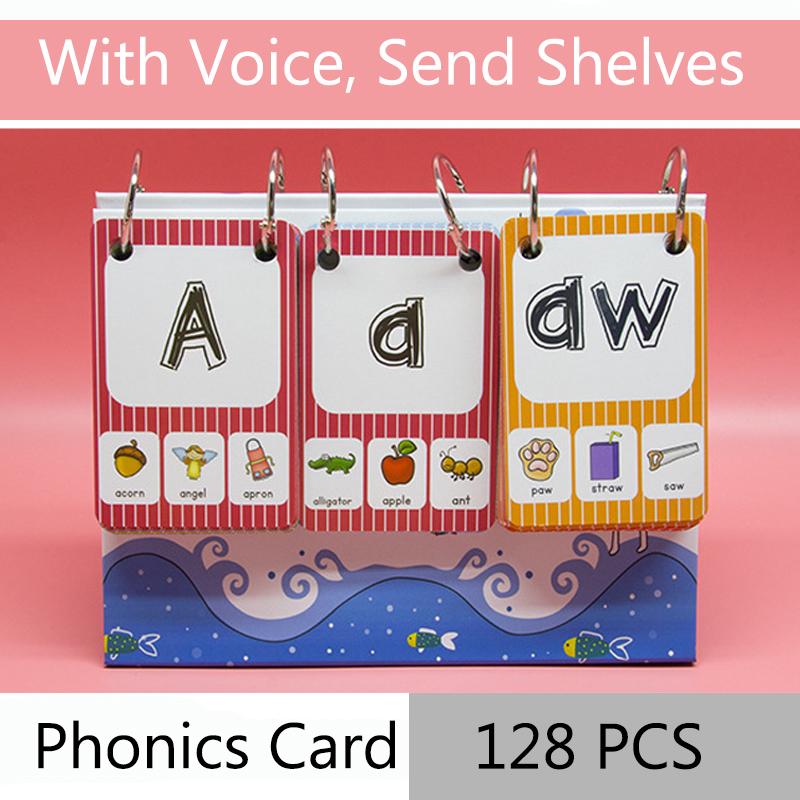 128Pcs/Set อังกฤษ การ์ดแฟลช ABC ตัวอักษร English Phonics flashcard Word Cards ของเล่นเพื่อการศึกษาสำหรับเด็ก