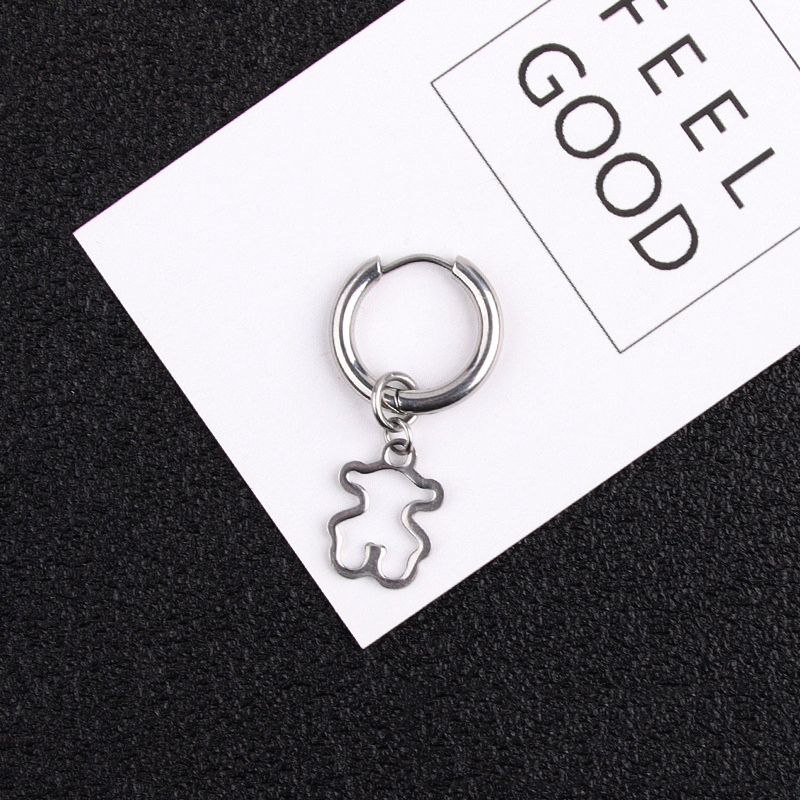 ต่างหูเหล็กไทเทเนียมสไตล์ฮิปฮอปสําหรับผู้ชายและผู้หญิง ราคา ถูกที่สุด ดีลบีเคเค แกลเลอรีภาพที่ 7